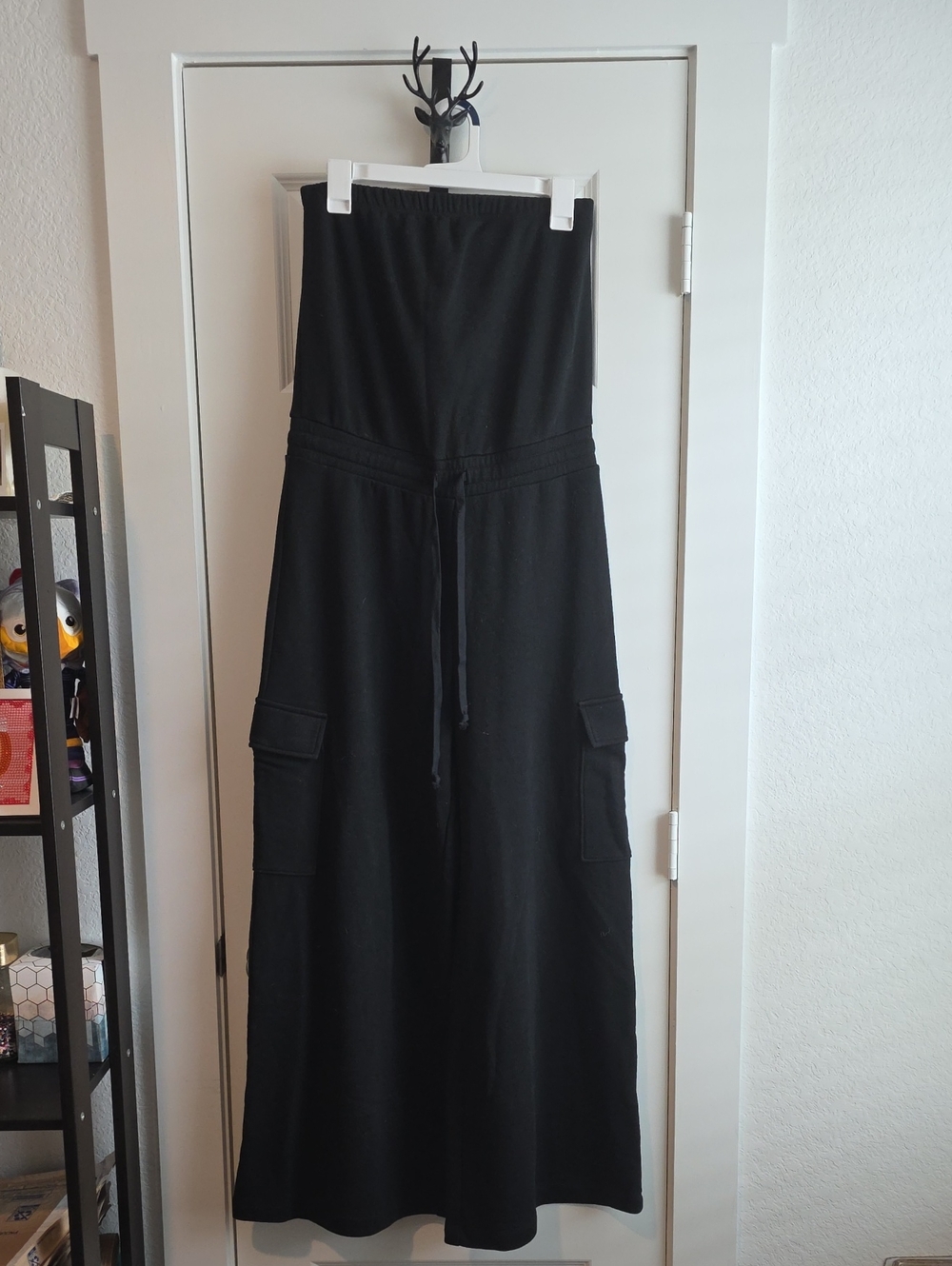 AE Strapless Jumpsuite Black with Cargo Pockets Small G183